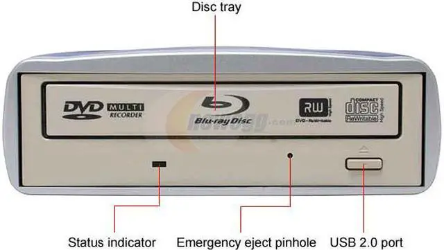 Alt view image 2 of 6 - NU USB 2.0 External Blu-ray DVD Burner by Quanta, Plus One 25GB Blu-ray blank Disc Model HBR258