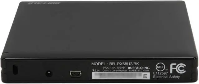 Alt view image 4 of 5 - BUFFALO USB 2.0 MediaStation 6x Portable Blu-ray Writer Model BR-PX68U2/BK