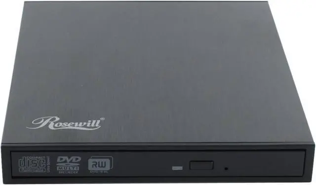 Alt view image 6 of 7 - Rosewill Model ROD-EX002 - Slim Aluminum 8X DVD Writer - USB 2.0 - External Optical Drive for PCs - Black