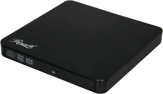Main image of Rosewill USB 2.0 Slim8x DVD Writer External Optical Drive for PC Model ROD-EX003 Gloss Black