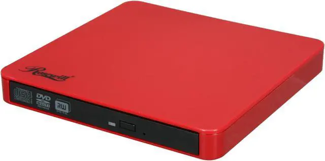 Main image of Rosewill Slim 8X DVD Writer External Optical Drive for PCs - USB 2.0 - Model ROD-EX003-R - Gloss Red