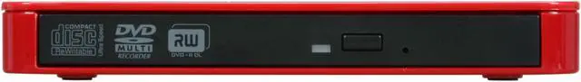 Alt view image 2 of 4 - Rosewill Slim 8X DVD Writer External Optical Drive for PCs - USB 2.0 - Model ROD-EX003-R - Gloss Red