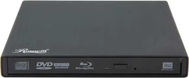 Alt view image 2 of 5 - Rosewill USB 3.0 External Slim Aluminum 6x Blu-ray Writer Model RDED-12001 BDXL Support w/ Full Cyberlink PowerDVD