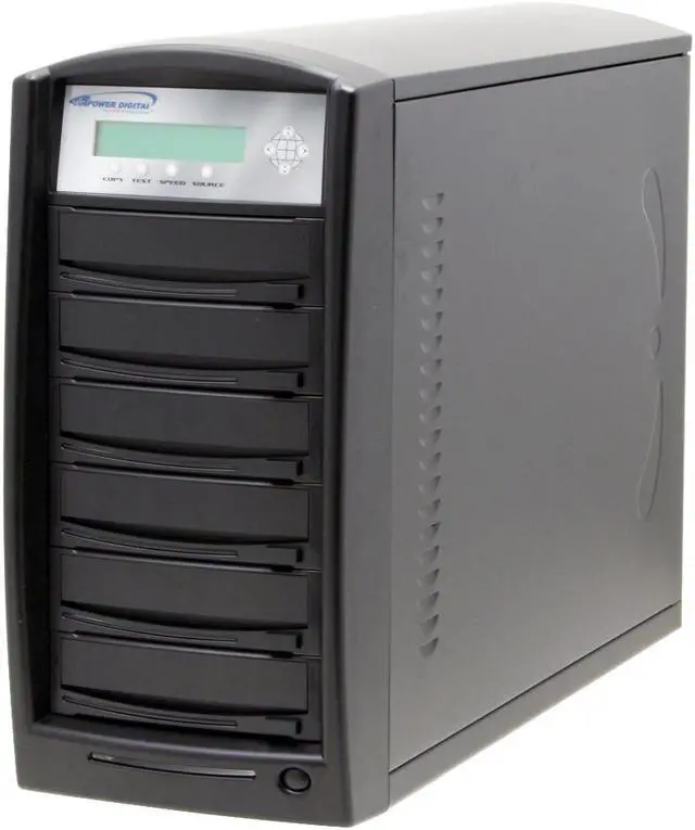 Alt view image 2 of 14 - VINPOWER Black 1 to 5 18X DVD+R 8X DVD+RW 8X DVD+R DL 18X DVD-R 6X DVD-RW 48X CD-R 32X CD-RW with NEC Drive, 200GB HDD DVD Duplicator plus with Thermal CD/DVD Disc Printer Model VP4690-NEC-5BK-CDP78