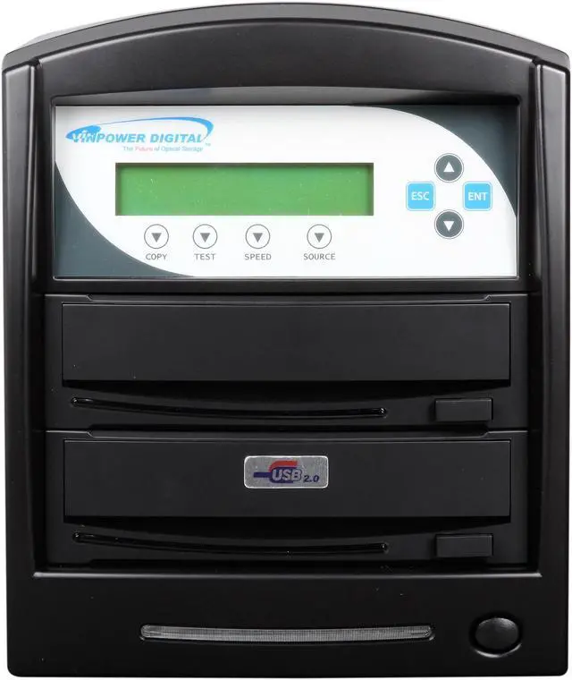 Alt view image 2 of 5 - VINPOWER Black 1 to 1 20X DVD+R 8X DVD+RW 8X DVD+R DL 20X DVD-R 6X DVD-RW 48X CD-R 32X CD-RW CD/DVD Duplicator Model VP4690-OPT-1BKUSB*