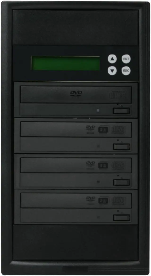 Alt view image 2 of 5 - VINPOWER Black 1 to 3 24X DVD+R 8X DVD+RW 12X DVD+R DL 24X DVD-R 6X DVD-RW 48X CD-R 32X CD-RW Econ Series SATA 24X DVD/CD Tower Duplicator Model Econ-S3T-DVD-BK