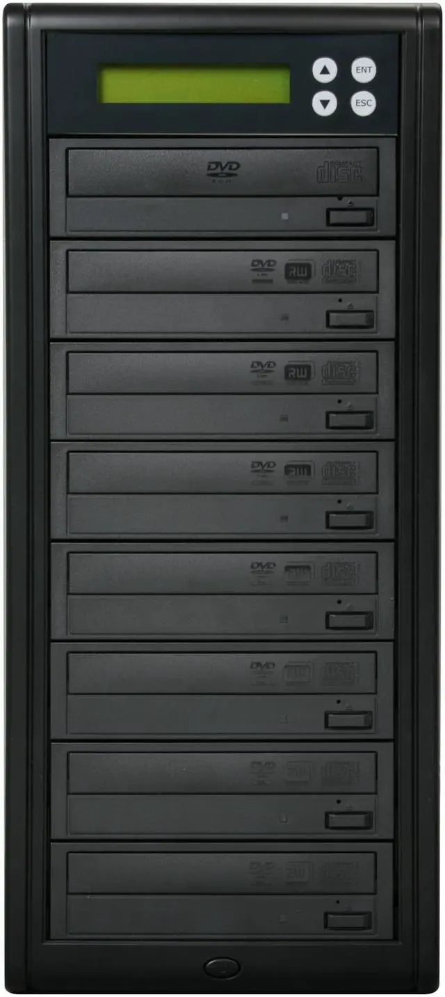 Alt view image 2 of 5 - VINPOWER Black 1 to 7 24X DVD+R 8X DVD+RW 12X DVD+R DL 24X DVD-R 6X DVD-RW 48X CD-R 32X CD-RW Econ Series SATA 24X DVD/CD Tower Duplicator Model Econ-S7T-DVD-BK