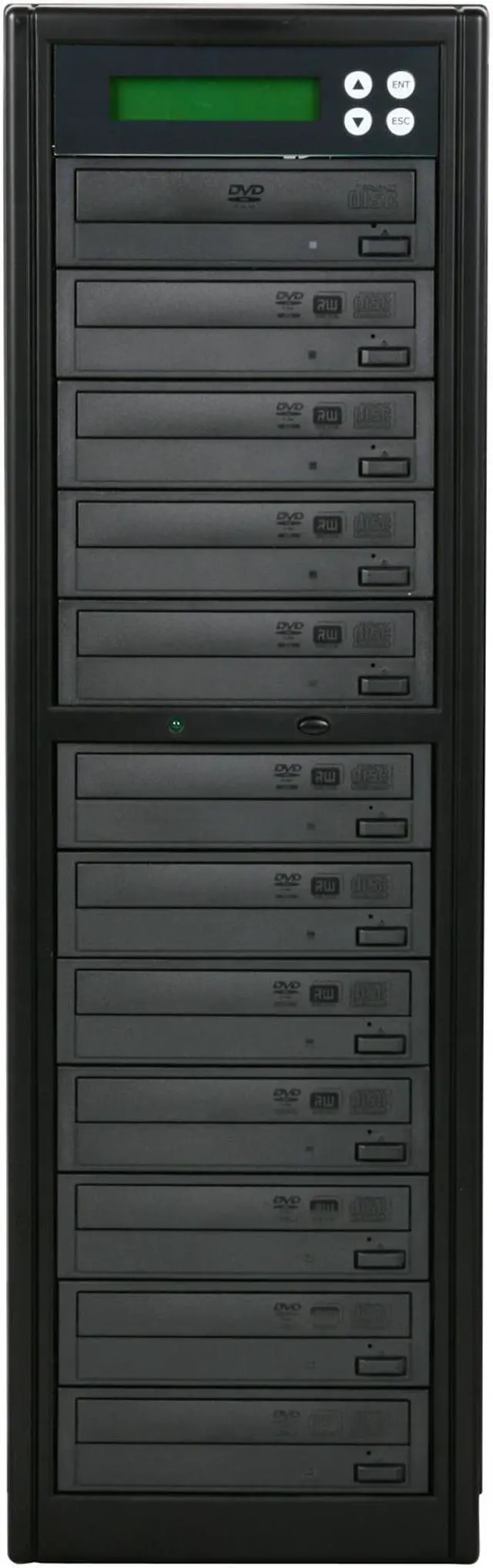 Alt view image 2 of 5 - VINPOWER Black 1 to 11 24X DVD+R 8X DVD+RW 12X DVD+R DL 24X DVD-R 6X DVD-RW 48X CD-R 32X CD-RW Econ Series SATA 24X DVD/CD Tower Duplicator Model Econ-S11T-DVD-BK