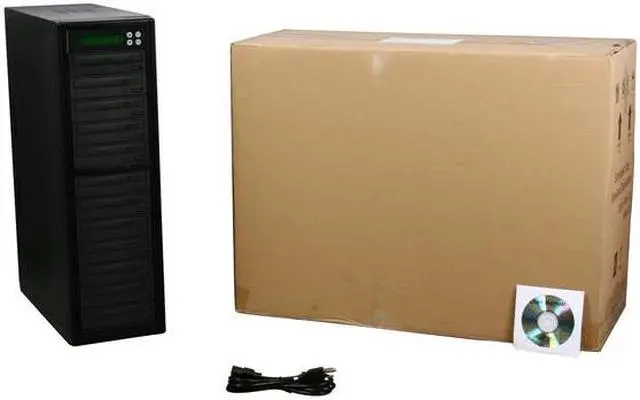 Alt view image 5 of 5 - VINPOWER Black 1 to 11 24X DVD+R 8X DVD+RW 12X DVD+R DL 24X DVD-R 6X DVD-RW 48X CD-R 32X CD-RW Econ Series SATA 24X DVD/CD Tower Duplicator Model Econ-S11T-DVD-BK