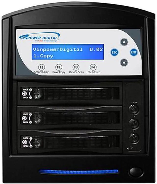 Main image of VINPOWER Black 1 to 2 HDDShark Turbo HDD SSD Hard Drive Duplicator Model HDDSharkTB-2T-BK