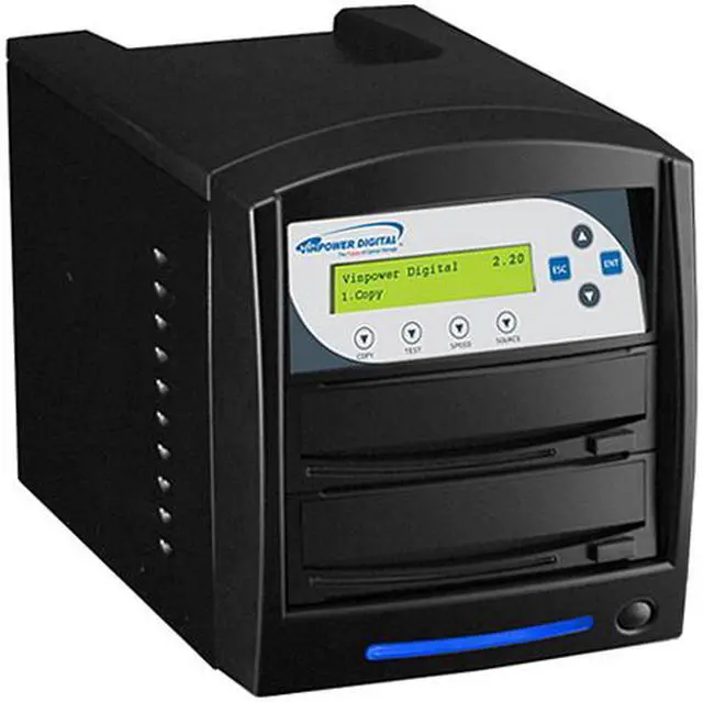 Main image of VINPOWER Black 1 to 1 24X DVD+R 8X DVD+RW 12X DVD+R DL 24X DVD-R 6X DVD-RW 48X CD-R 32X CD-RW SharkCopier DVD CD Disc Duplicator Tower Model Shark-S1T-SNY-BK