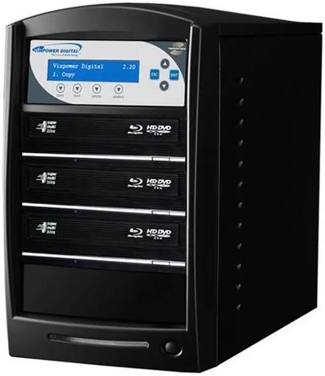 Main image of VINPOWER Black 1 to 3 16X DVD+R 8X DVD+RW 8X DVD+R DL 16X DVD-R 6X DVD-RW 48X CD-R 24X CD-RW SharkNet Network Capable Blu-ray DVD CD Duplicator + USB 3.0 + 500GB HDD Model SharkNet-3T-BD-BK
