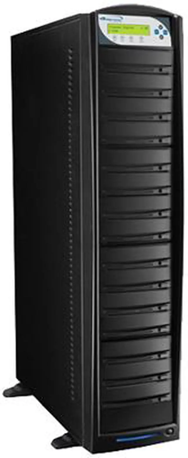 Alt view image 3 of 4 - VINPOWER Black 1 to 14 12X DVD+R 8X DVD+RW 12X DVD+R DL 24X DVD-R 6X DVD-RW 40X CD-R 32X CD-RW SharkCopier DVD/CD Tower Duplicator with 320GB Hard Drive Model SHARK-S14T-BK