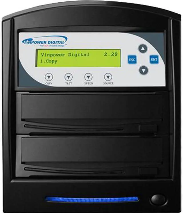 Main image of VINPOWER Black 1 to 1 12X DVD+R 8X DVD+RW 12X DVD+R DL 24X DVD-R 6X DVD-RW 40X CD-R 32X CD-RW SharkCopier DVD/CD Tower Duplicator Model SHARK-S1T-BK