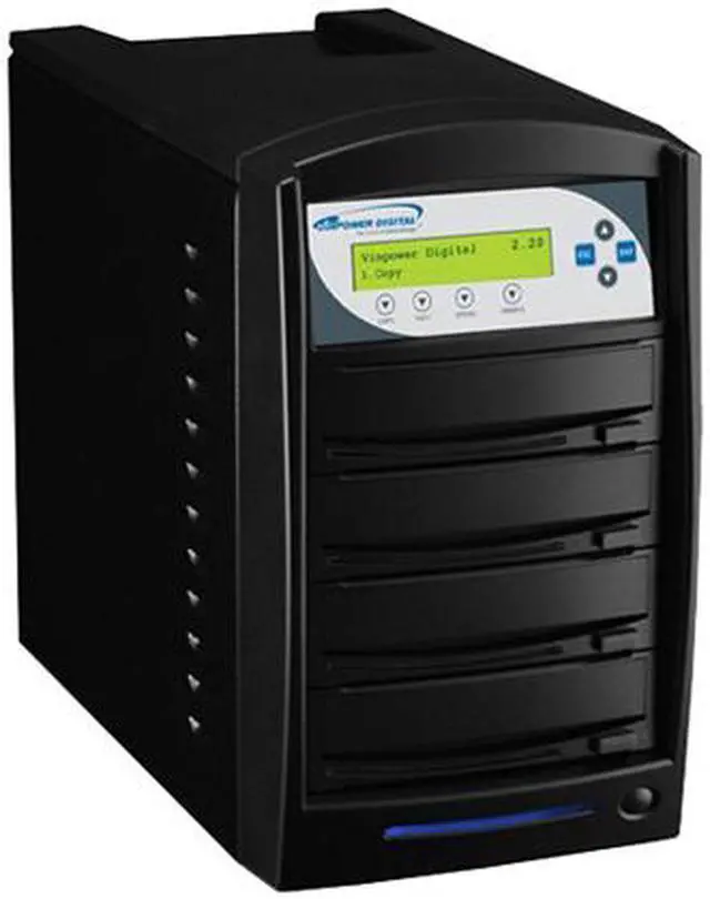 Alt view image 3 of 4 - VINPOWER Black 1 to 3 12X DVD+R 8X DVD+RW 12X DVD+R DL 24X DVD-R 6X DVD-RW 40X CD-R 32X CD-RW SharkCopier DVD/CD Tower Duplicator with 320GB Hard Drive Model SHARK-S3T-BK