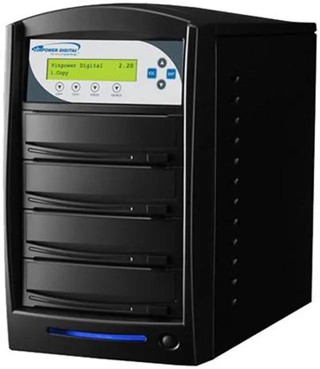 Alt view image 2 of 4 - VINPOWER Black 1 to 3 12X DVD+R 8X DVD+RW 12X DVD+R DL 24X DVD-R 6X DVD-RW 40X CD-R 32X CD-RW SharkCopier DVD/CD Tower Duplicator with 320GB Hard Drive Model SHARK-S3T-BK