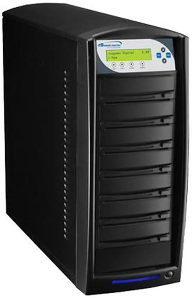 Alt view image 3 of 4 - VINPOWER Black 1 to 6 12X DVD+R 8X DVD+RW 12X DVD+R DL 24X DVD-R 6X DVD-RW 40X CD-R 32X CD-RW SharkCopier DVD/CD Tower Duplicator with 320GB Hard Drive Model SHARK-S6T-BK