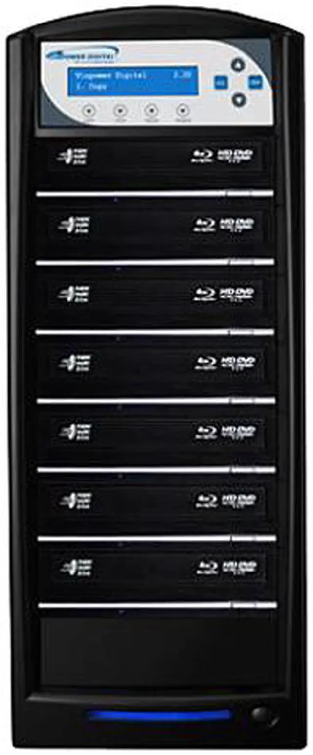 Main image of Vinpower SharkBluCP 1 to 7 Blu-ray DVD CD BDXL Burner Duplicator Add Copy Protection Copier Model SharkBluCP-S7T-BK
