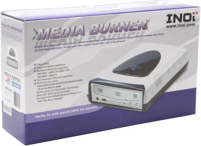 Alt view image 4 of 4 - INOi DW560U-0000 5.25" IDE USB 2.0 ODD External Enclosure