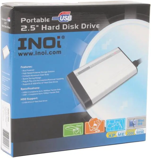 Alt view image 4 of 4 - INOi HD260U-000 2.5" USB2.0 Aluminum HDD External Enclosure