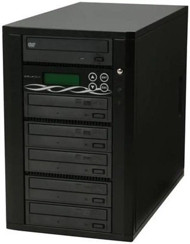 Main image of Spartan Black 1 to 5 20X DVD+R 8X DVD+RW 8X DVD+R DL 20X DVD-R 6X DVD-RW 48X CD-R 32X CD-RW DVD Duplicator w/ 20X "SONY NEC Optiarc" Drives + 250GB + USB 2.0 Model DM-ILY-ADS05HUBK