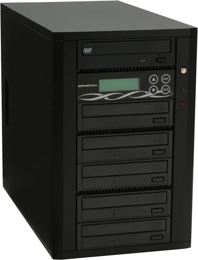 Alt view image 3 of 10 - Spartan Black 1 to 5 20X DVD+R 8X DVD+RW 8X DVD+R DL 20X DVD-R 6X DVD-RW 48X CD-R 32X CD-RW DVD Duplicator w/ 20X "SONY NEC Optiarc" Drives + 250GB + USB 2.0 Model DM-ILY-ADS05HUBK