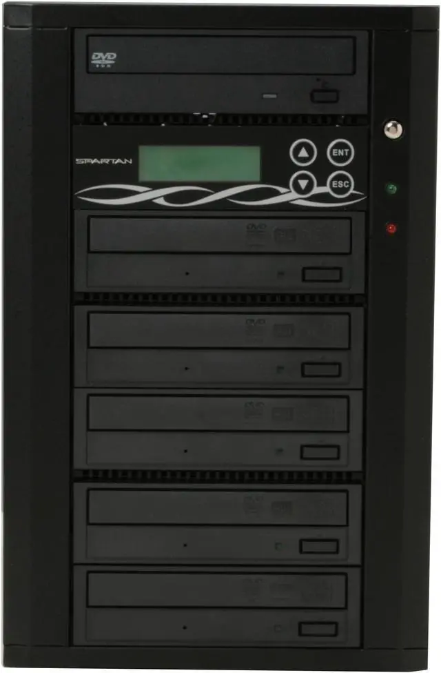 Alt view image 2 of 10 - Spartan Black 1 to 5 20X DVD+R 8X DVD+RW 8X DVD+R DL 20X DVD-R 6X DVD-RW 48X CD-R 32X CD-RW DVD Duplicator w/ 20X "SONY NEC Optiarc" Drives + 250GB + USB 2.0 Model DM-ILY-ADS05HUBK