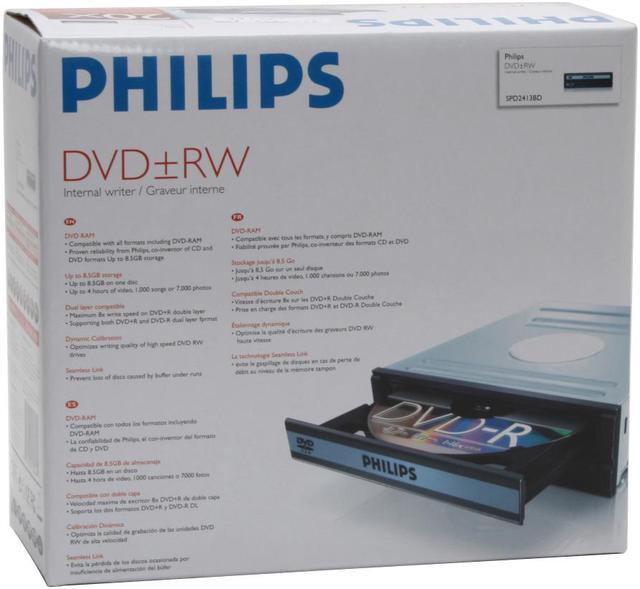 Alt view image 5 of 5 - PHILIPS Black 20X DVD+R 8X DVD+RW 8X DVD+R DL 20X DVD-R 8X DVD-RW 12X DVD-RAM 16X DVD-ROM 48X CD-R 24X CD-RW 48X CD-ROM 2MB Cache IDE interface (ATAPI) DVD Burner