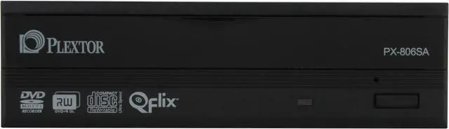 Alt view image 2 of 3 - PLEXTOR 20X DVD Super Multi Qflix Drive 20X DVD+R 8X DVD+RW 8X DVD+R DL 20X DVD-R 6X DVD-RW 16X DVD-ROM 48X CD-R 32X CD-RW 48X CD-ROM Black SATA Model PX-806SA SW