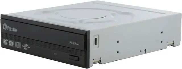 Main image of PLEXTOR 22X DVD/CD Writer 22X DVD+R 8X DVD+RW 8X DVD+R DL 22X DVD-R 6X DVD-RW 16X DVD-ROM 48X CD-R 32X CD-RW 48X CD-ROM Black IDE Model PX-870A -26 LightScribe Support