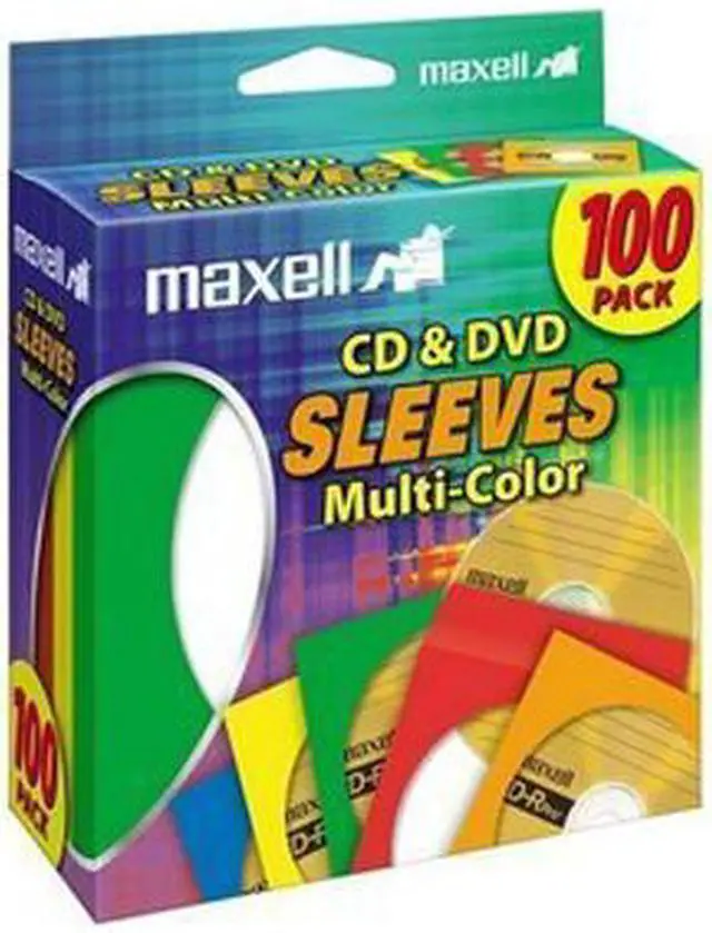 Alt view image 2 of 2 - maxell 190132 Multi-Color CD & DVD Sleeves - 100 Pack (CD-403)