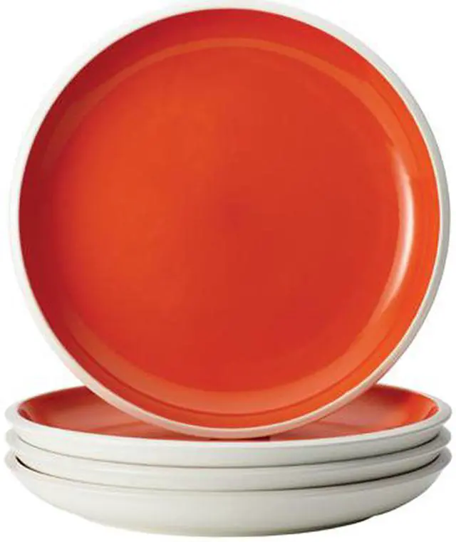 Alt view image 3 of 5 - Rachael Ray Dinnerware Rise Collection 4-Piece Stoneware Dinner Plate Set, Orange,11 inch