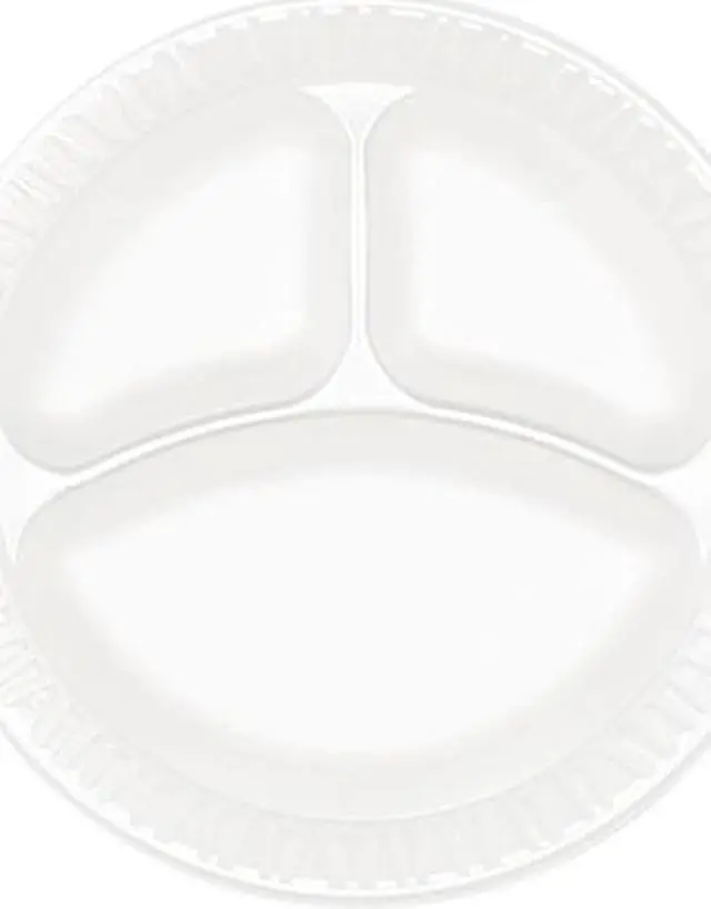 Main image of Dart Unlaminated Foam Compartment Plates