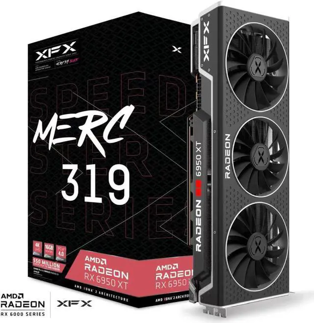 Alt view image 10 of 10 - XFX Speedster MERC 319 AMD RX 6950 XT Black Gaming Graphics Card with 16GB GDDR6 RX-695XATBD9