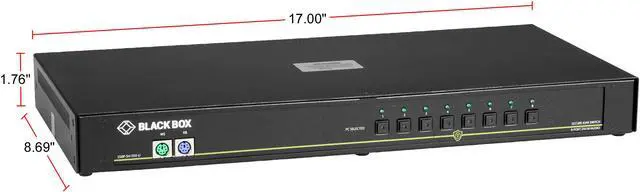 Alt view image 2 of 5 - Black Box SS8P-SH-DVI-U Secure 8-Port, Single-Head DVI-I KVM Switch with 4K Ultra-HD Support