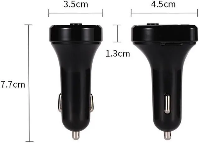 Alt view image 2 of 6 - LED FM Transmitter Bluetooth 5.0 Car kit Dual USB Car Charger 3.1A 1A 2 Port USB MP3 Music Player for iphone for car U disk/TF