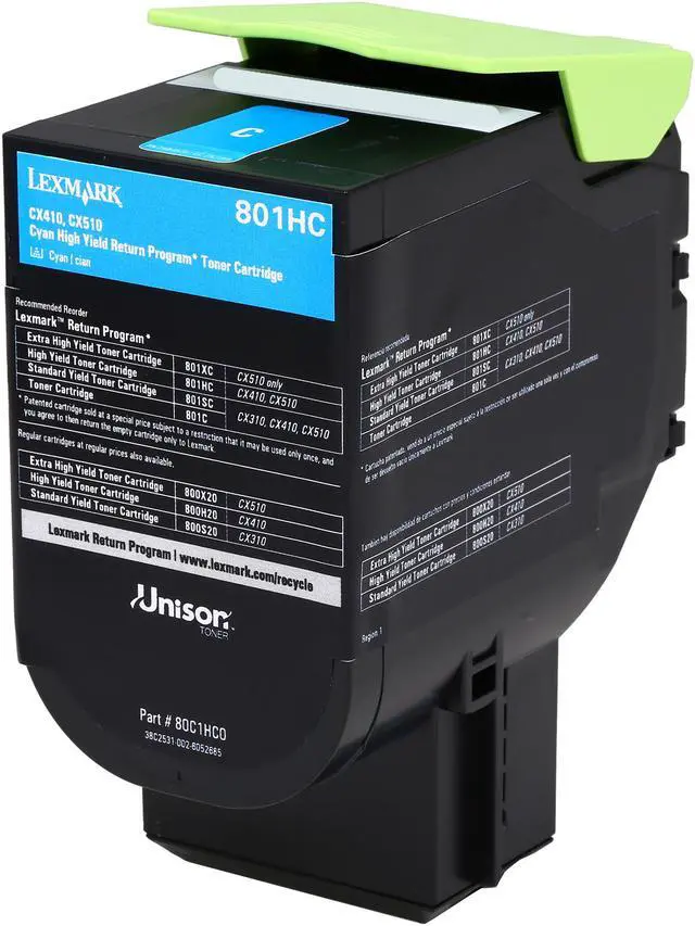 Alt view image 3 of 7 - Lexmark 80C1HC0 High Yield Return Program Toner Cartridge - Cyan