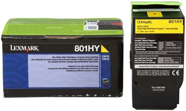 Alt view image 2 of 7 - Lexmark 80C1HY0 High Yield Return Program Toner Cartridge - Yellow