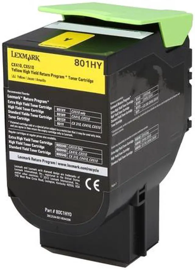 Alt view image 3 of 7 - Lexmark 80C1HY0 High Yield Return Program Toner Cartridge - Yellow