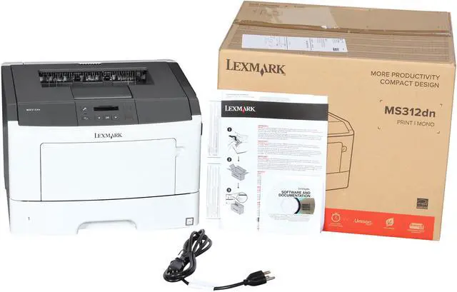 Alt view image 9 of 9 - Lexmark MS312dn Duplex 1200 dpi x 1200 dpi USB / Parallel / Ethernet Monochrome Laser Printer