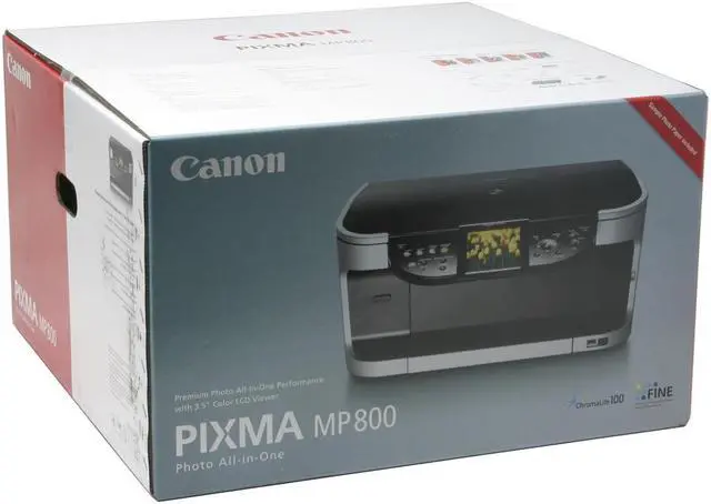 Alt view image 12 of 12 - Canon PIXMA MP800 0581B002 30 ppm(approx. 2 seconds per page) Black Print Speed 9600 x 2400 dpi Color Print Quality USB InkJet MFC / All-In-One Color Printer