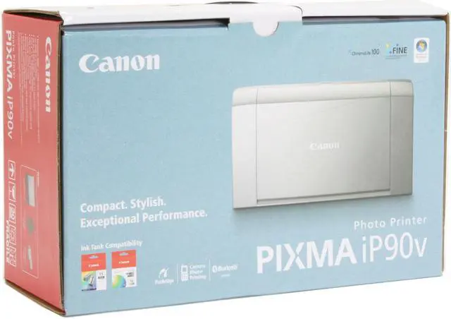Alt view image 10 of 10 - Canon PIXMA iP90v 2238B002 Up to 16 ppm Black Print Speed 4800 x 1200 dpi Color Print Quality USB InkJet Photo Color Printer