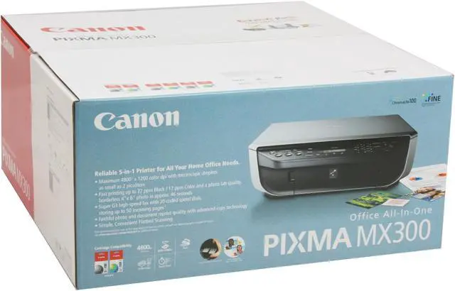 Alt view image 14 of 14 - Canon PIXMA MX300 2182B002 Up to 22 ppm Black Print Speed 4800 x 1200 dpi Color Print Quality USB InkJet All-In-One Color Printer