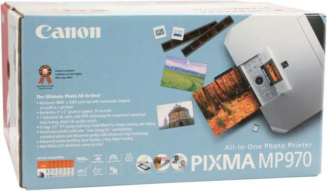 Alt view image 20 of 20 - Canon PIXMA MP970 2181B002 Up to 30 ppm Black Print Speed 9600 x 2400 dpi Color Print Quality USB InkJet MFC / All-In-One Color Printer