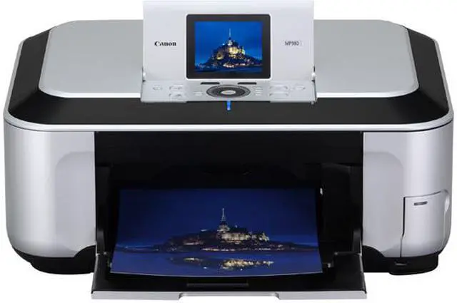 Alt view image 9 of 20 - Canon PIXMA MP980 2922B002 Up to 26 ppm Black Print Speed 9600 x 2400 dpi Color Print Quality Ethernet (RJ-45) / USB / Wi-Fi InkJet MFC / All-In-One Color Printer