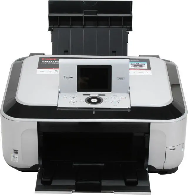 Alt view image 10 of 20 - Canon PIXMA MP980 2922B002 Up to 26 ppm Black Print Speed 9600 x 2400 dpi Color Print Quality Ethernet (RJ-45) / USB / Wi-Fi InkJet MFC / All-In-One Color Printer