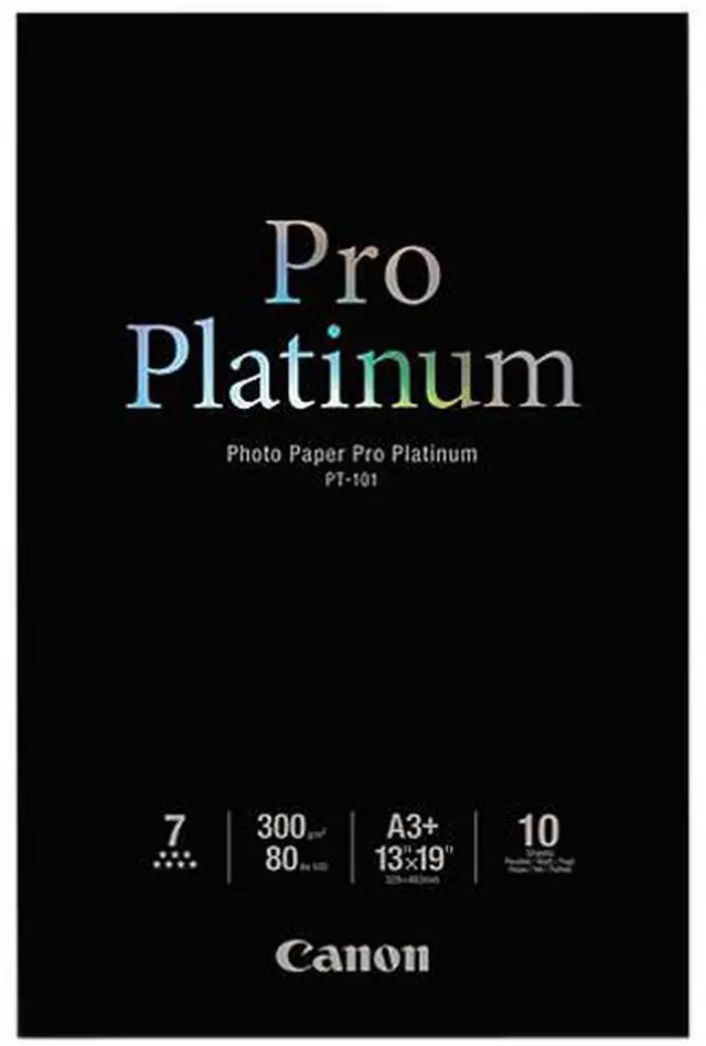Main image of Canon PT-101 Photo Paper Pro Platinum(2768B018), High Gloss, 13 x 19, 80 lb.,White, 10 Sheets
