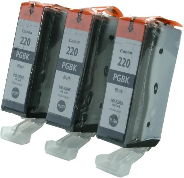 Alt view image 2 of 6 - Canon PGI-220 Ink Cartridge - Triple Pack - Pigmented Black