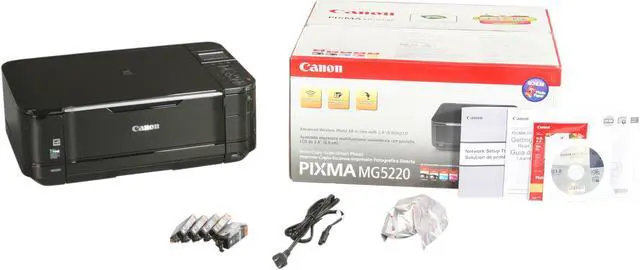 Alt view image 7 of 7 - Canon PIXMA MG5220 w/pp-201 11.0 ipm Black Print Speed 9600 x 2400 dpi Color Print Quality USB / Wi-Fi InkJet MFC / All-In-One Color Printer