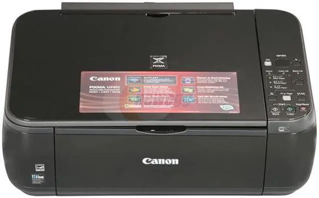 Alt view image 2 of 8 - Canon PIXMA MP495 with PP-201 8.8 ipm Black Print Speed 4800 x 1200 dpi Color Print Quality USB / Wi-Fi InkJet MFC / All-In-One Color Printer